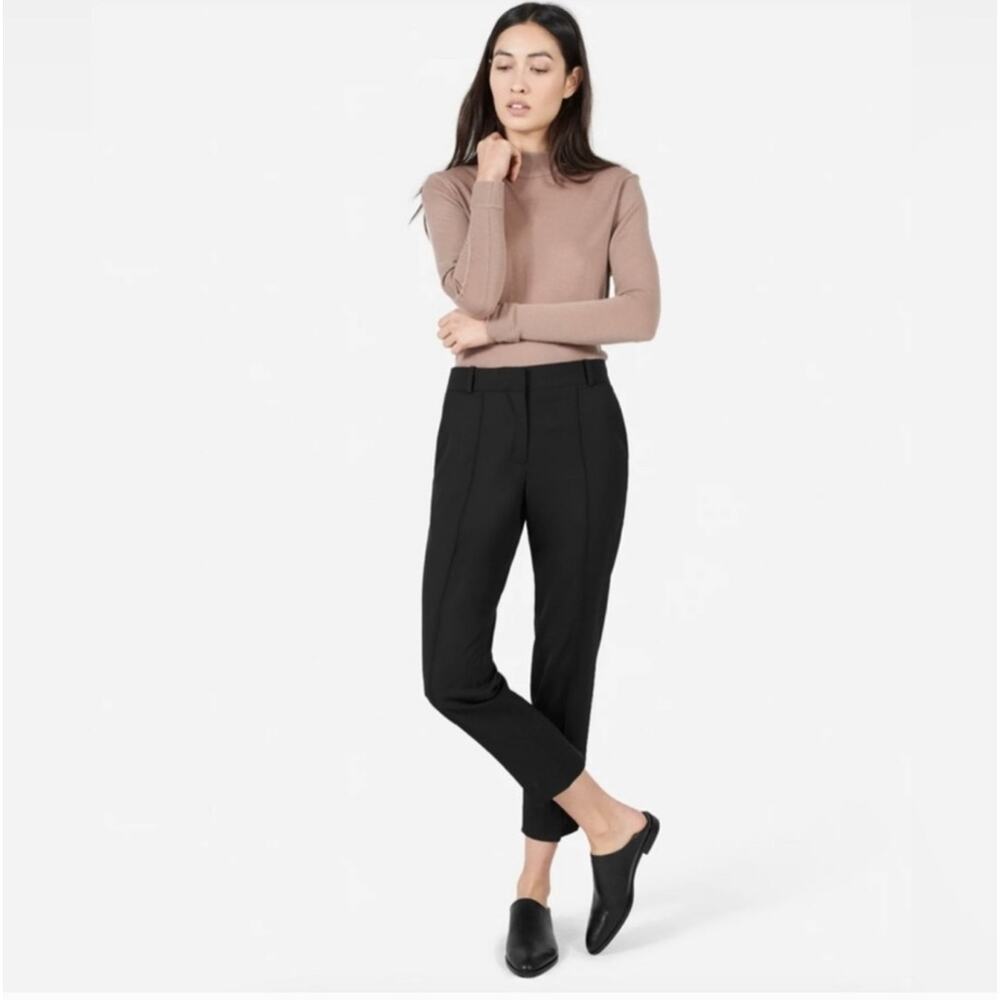 Everlane The Italian GoWeave Wool Cropped  Ankle Trouser Black Size 0